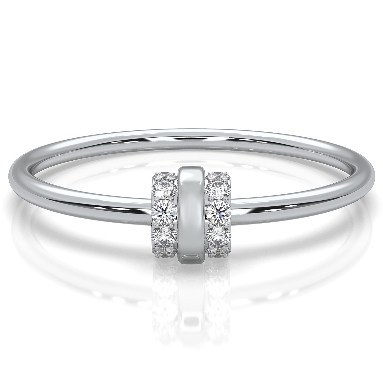 Delicate Stackable Round Lab Diamond Prong Set Fashion Ring 0.07ctw.